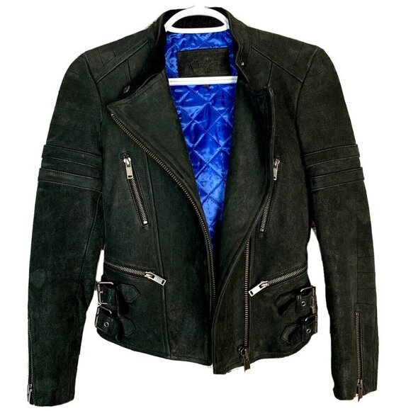 Aritzia Wilfred Free BOBINE Lambskin Moto Leather jacket - Picture 4 of 14